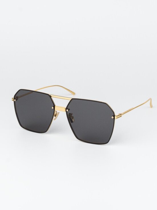 Bottega Veneta Women Sunglasses Gold Grey Pilot BV1045S 001 NEW AUTHENTIC main image 6